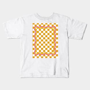 90s Checkerboard - Orange 4 Kids T-Shirt